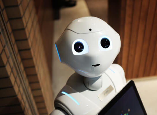 robot looking to the camera